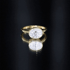 Bezel Set Lab Grown Diamond East West Engagement Ring