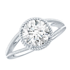 Man Made Diamond Engagement Ring With Split Shank