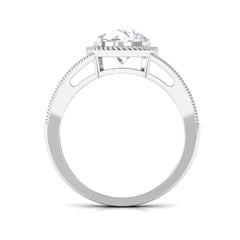 Man Made Diamond Engagement Ring With Split Shank
