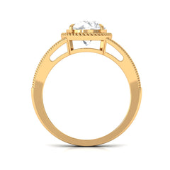 Man Made Diamond Engagement Ring With Split Shank