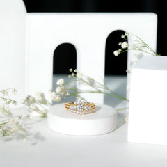Lab Grown Diamond Trio Wedding Ring Set For Bride