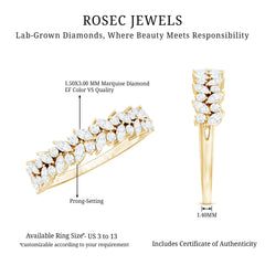 Certified Lab Grown Diamond Marquise Wedding Band