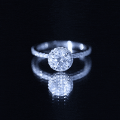 Certified Brilliant Cut Diamond Halo Engagement Ring With Side Stones
