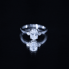 Certified 1 Carat Oval Lab Grown Diamond Engagement Ring for Women