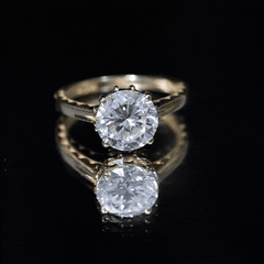 Lab Grown Diamond 8mm Round Engagement Ring With Certificate