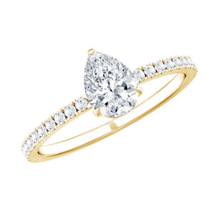 1 CT Pear Cut Man Made Diamond Engagement Ring
