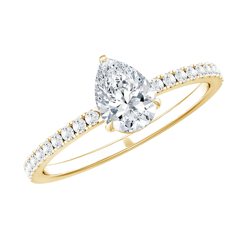 1 CT Pear Cut Man Made Diamond Engagement Ring
