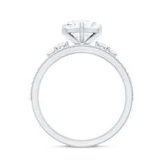 Certified Lab Grown Diamond 7MM Heart Bridal Ring Set