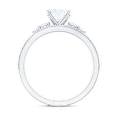 Lab Grown Diamond 6 MM Cushion Engagement Ring with Wedding band