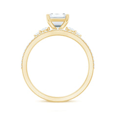 Certified Lab Grown Diamond 6X8MM Emerald Cut Engagement Ring with Band