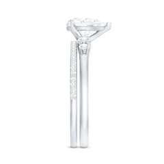 Certified Lab Grown Diamond 6X8 MM Teardrop Bridal Ring Set