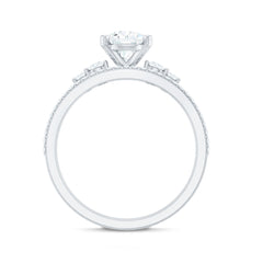 Certified Lab Grown Diamond 6X8 MM Teardrop Bridal Ring Set