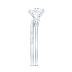 Lab Grown Diamond 6 MM Princess Cut Engagement Ring With Enhancer