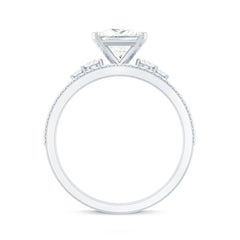 Lab Grown Diamond 6 MM Princess Cut Engagement Ring With Enhancer