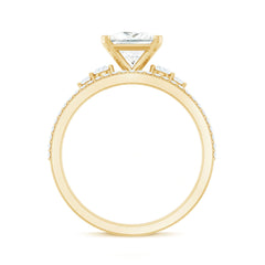 Lab Grown Diamond 6 MM Princess Cut Engagement Ring With Enhancer