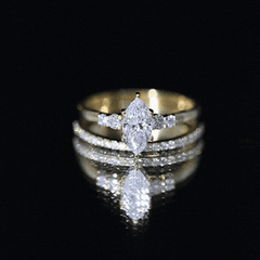 Lab Grown Diamond 5X10MM Marquise Engagement Ring with Wedding Band