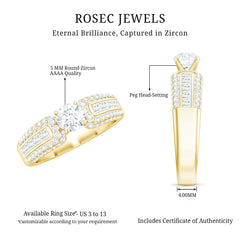 1.75 CT Cubic Zircon Statement Engagement Ring