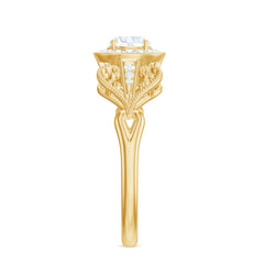 3/4 CT Statement Zircon Engagement Ring with Beaded Details