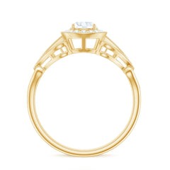 3/4 CT Statement Zircon Engagement Ring with Beaded Details