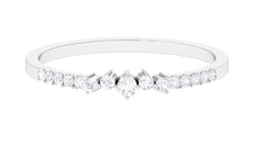 Certified Natural Diamond Half Eternity Stackable Ring