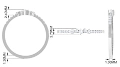 Certified Natural Diamond Half Eternity Stackable Ring