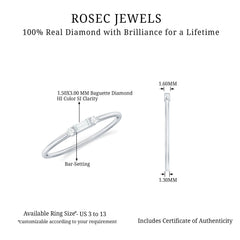 Minimalist Baguette and Round Diamond Promise Ring
