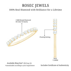 Natural Diamond Half Eternity Stackable Ring