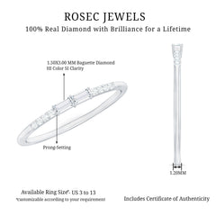 Baguette Diamond Stackable Ring in East West Style