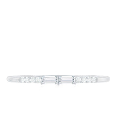 Baguette Diamond Stackable Ring in East West Style