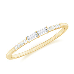 Baguette Diamond Stackable Ring in East West Style
