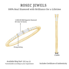 Baguette Diamond Stackable Ring in East West Style