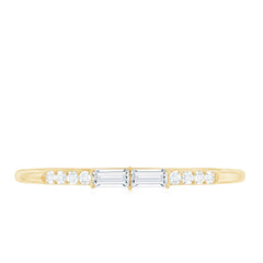 Baguette Diamond Stackable Ring in East West Style
