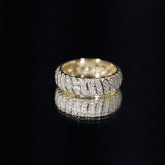 Pave Set Certified Moissanite Wedding Anniversary Band