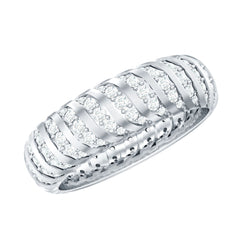 Pave Set Certified Moissanite Wedding Anniversary Band