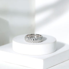 Pave Set Certified Moissanite Wedding Anniversary Band