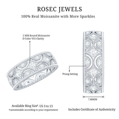 Designer Moissanite Wedding Band Ring