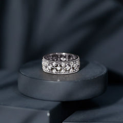 Designer Moissanite Wedding Band Ring