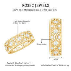 Designer Moissanite Wedding Band Ring