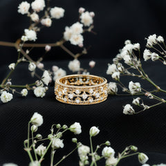 Designer Moissanite Wedding Band Ring