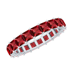 4.25 CT Princess Shape Lab Created Ruby Eternity Ring for Women
