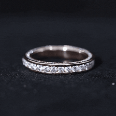 Certified Moissanite Eternity Ring in Channel Setting