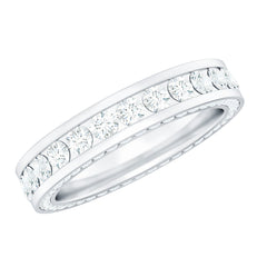 Certified Moissanite Eternity Ring in Channel Setting