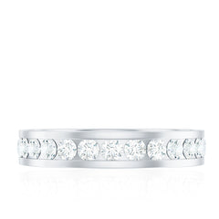 Certified Moissanite Eternity Ring in Channel Setting