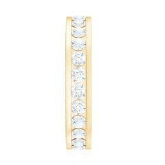 Certified Moissanite Eternity Ring in Channel Setting