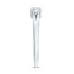 Certified Moissanite 3 Stone Proposal Ring For Her