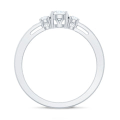 Certified Moissanite 3 Stone Proposal Ring For Her
