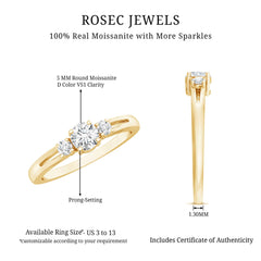 Certified Moissanite 3 Stone Proposal Ring For Her