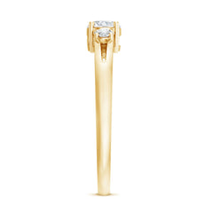 Certified Moissanite 3 Stone Proposal Ring For Her