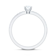 Moissanite Minimal Engagement Ring with Side Stone