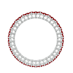 Round Lab Created Ruby Cluster Eternity Ring in Prong Setting